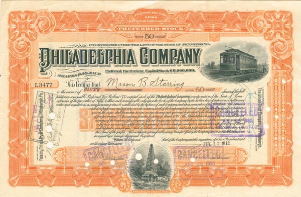 Philadelphia Co. - Stock Certificate